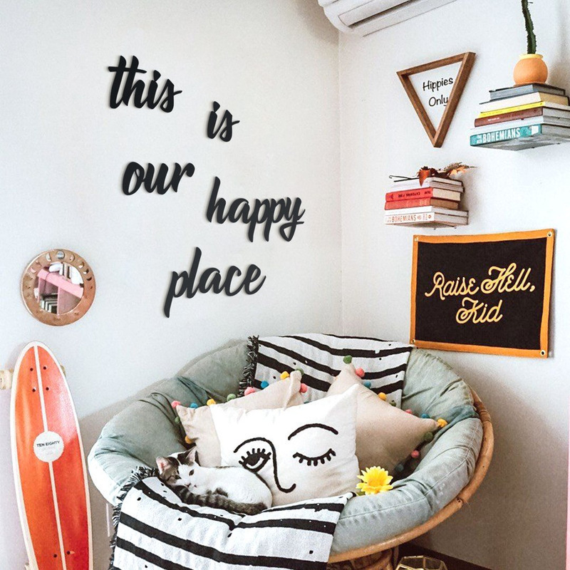 Frase decorativa de Madera THIS IS OUR HAPPY PLACE