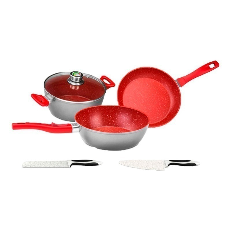 Flavor Stone Master Set Rojo + 2 Cuchillos - Rojo