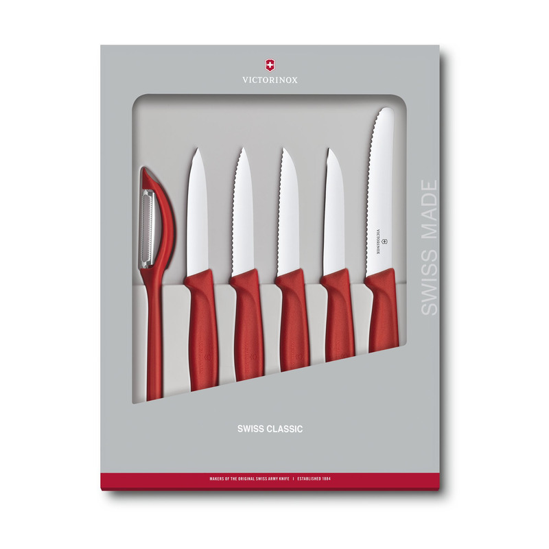 Juego de cuchillos Swiss Classic, 6 piezas, Rojo
