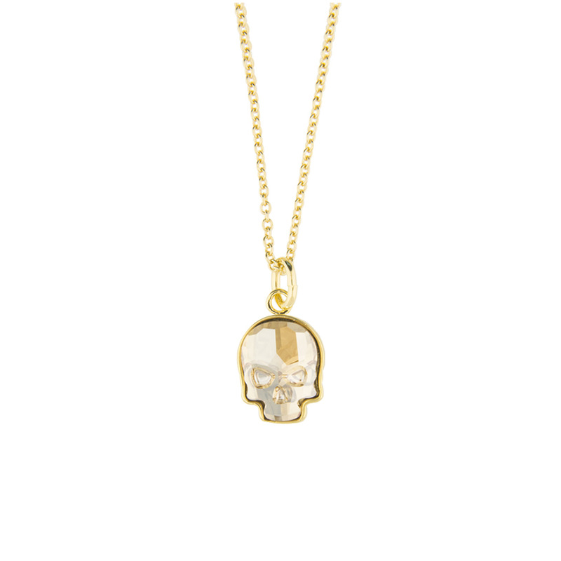 Dije Calavera con Cristal Fino Chapa-Golden