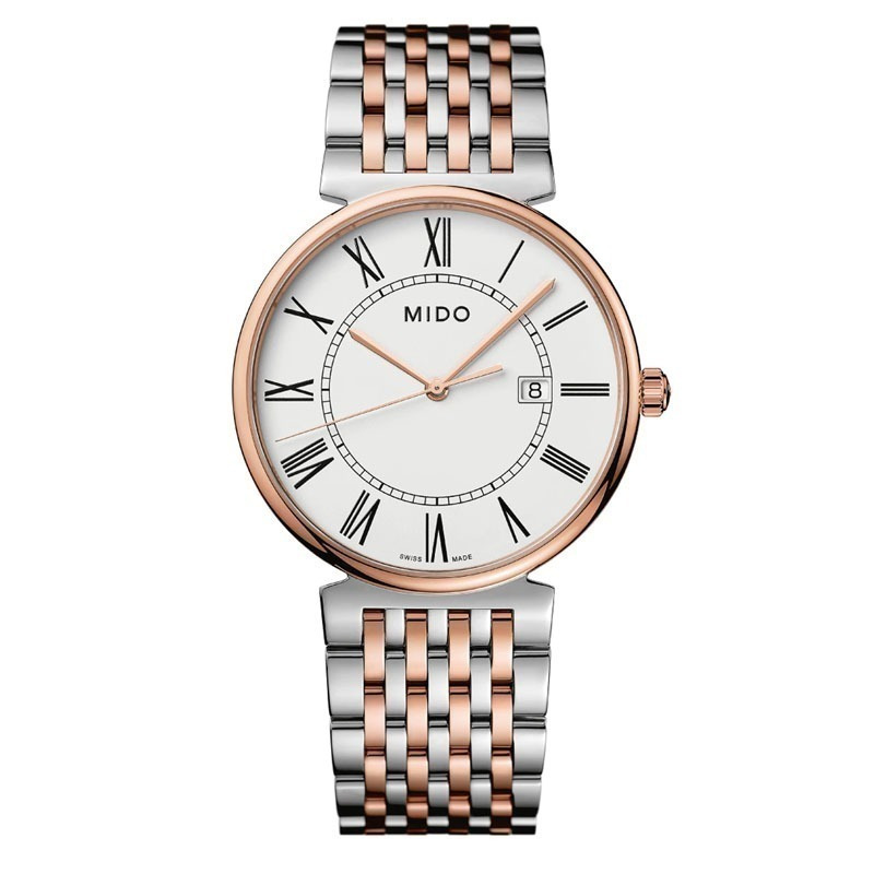 Reloj Mido Dorada Para Caballero - Caratula Blanca
