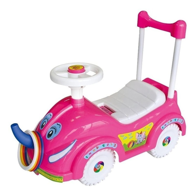 Carro montable elefante rosa