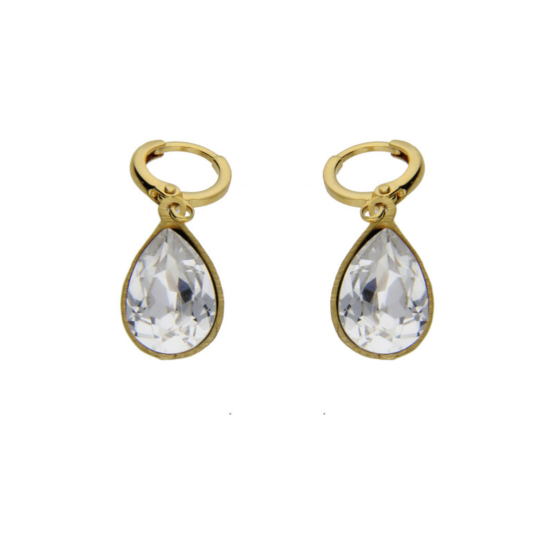 Aretes Gota  con Cristal Fino Chapa-Cristal