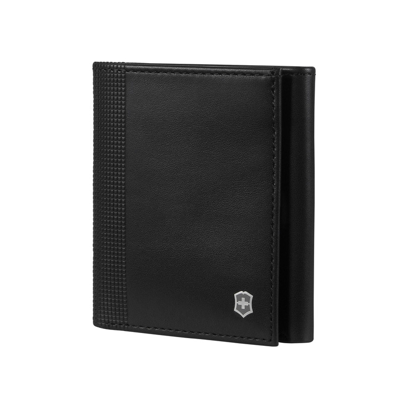 Cartera de Piel, Tri Fold, Negro.