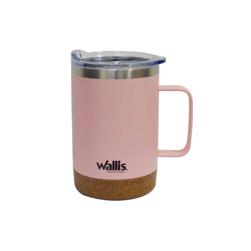 Taza Termica con protector deslizante antiderrames 350 ml,  rosa