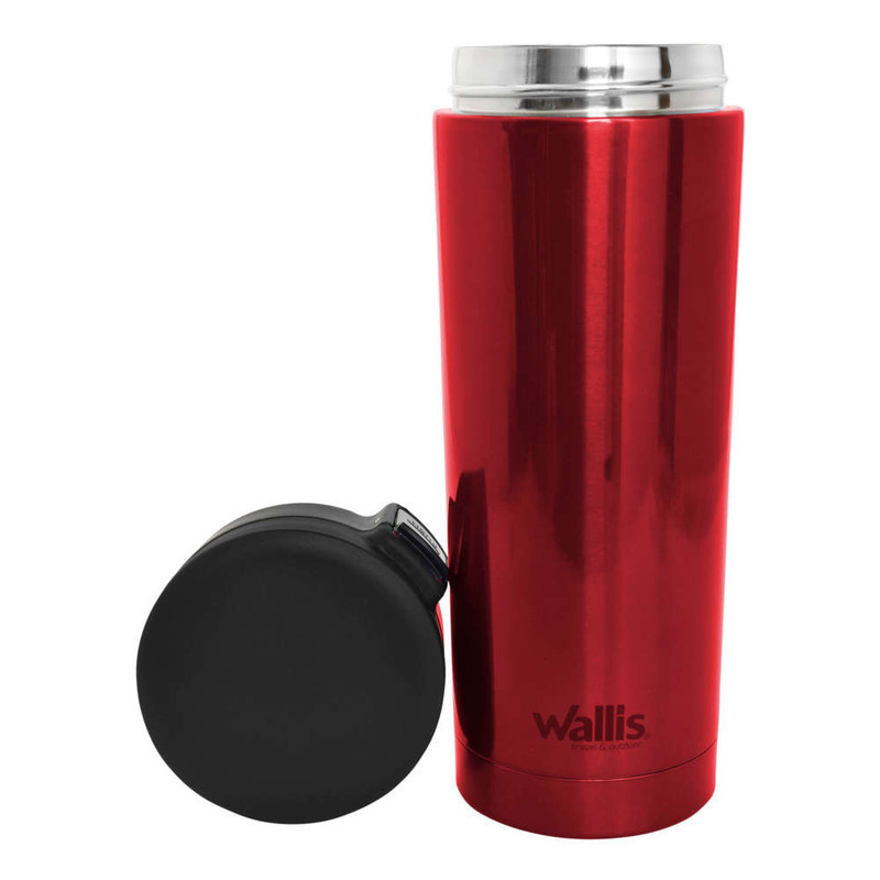 Termo de acero inoxidable, 500 ml, color rojo metalico