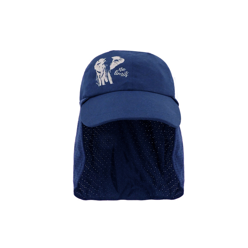 Gorra con faldón de malla y cordón ajustable, azul