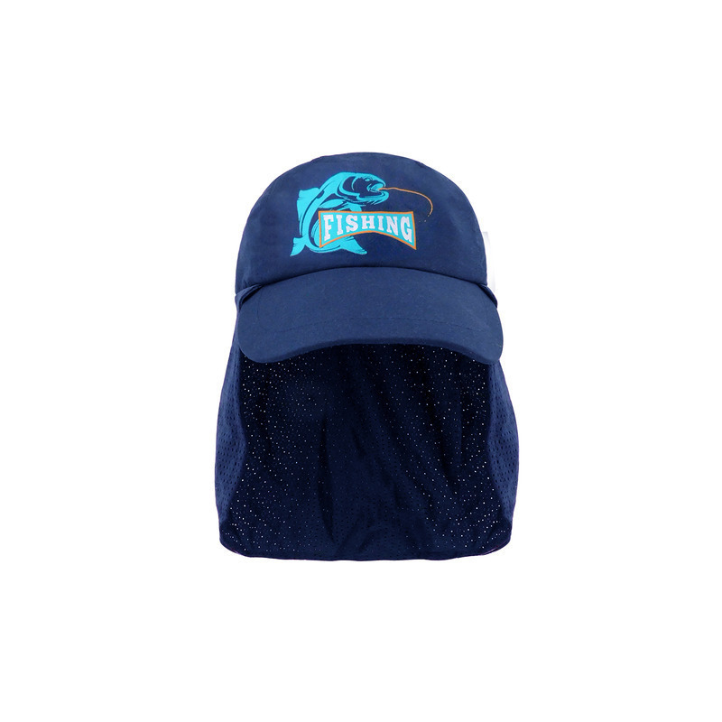 Gorra con faldón de malla y cordón ajustable, azul