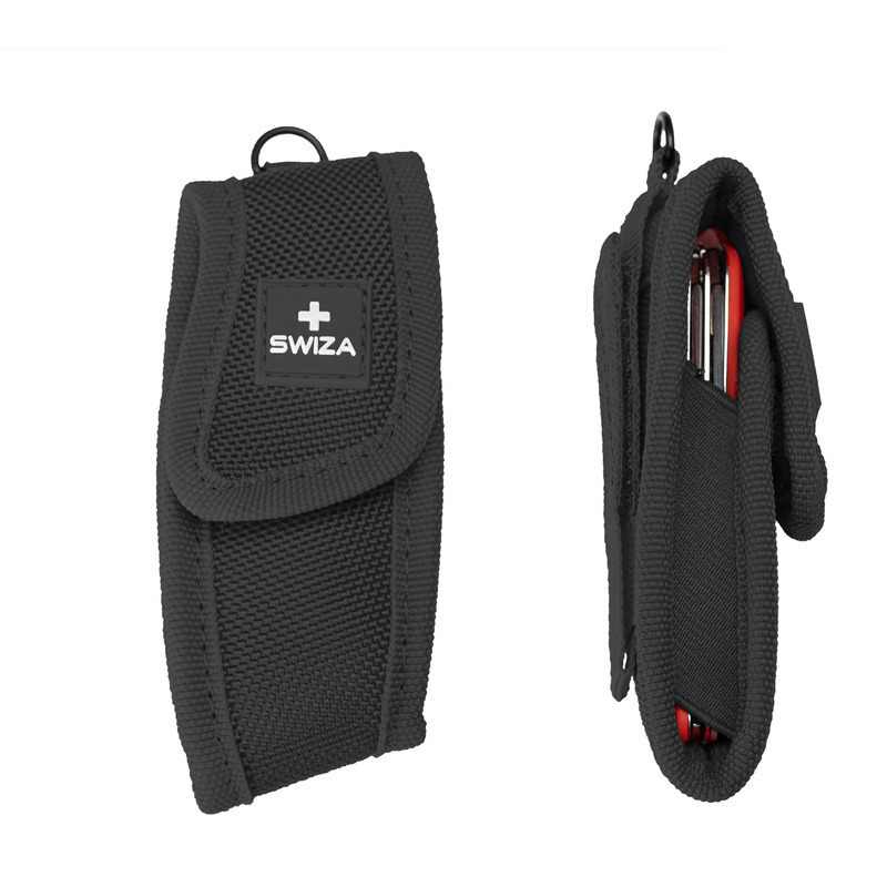 Funda universal nylon para navaja Swiza E03 con velcro, negro