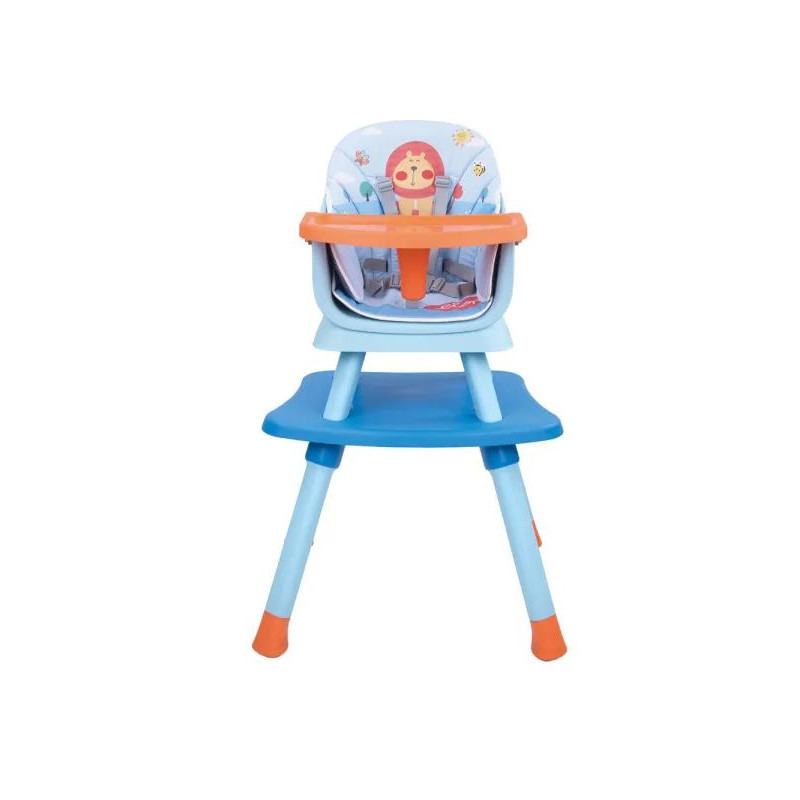 Silla alta 4 en 1 grow with me azul-naranja