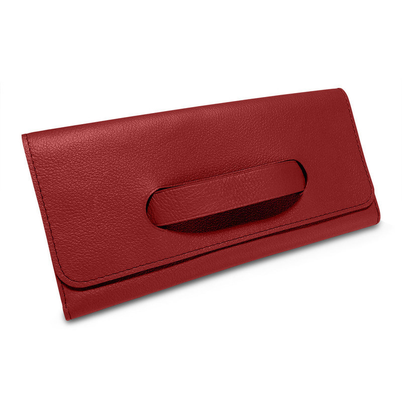 Bolsa clutch rojo quemado