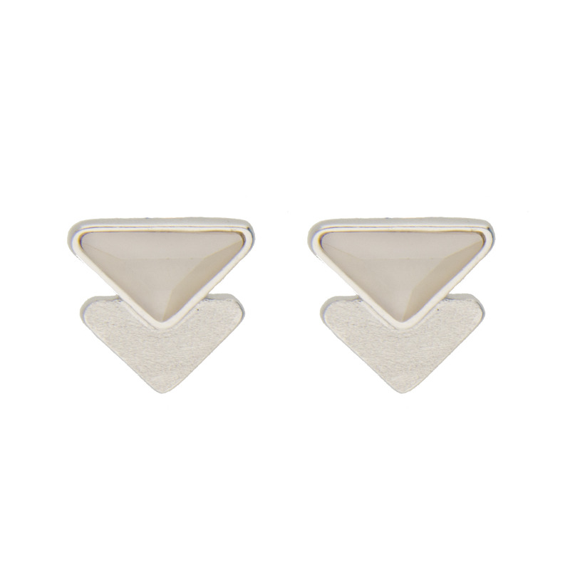 Arete Double Tiagle con Cristal Fino Rodio-Café