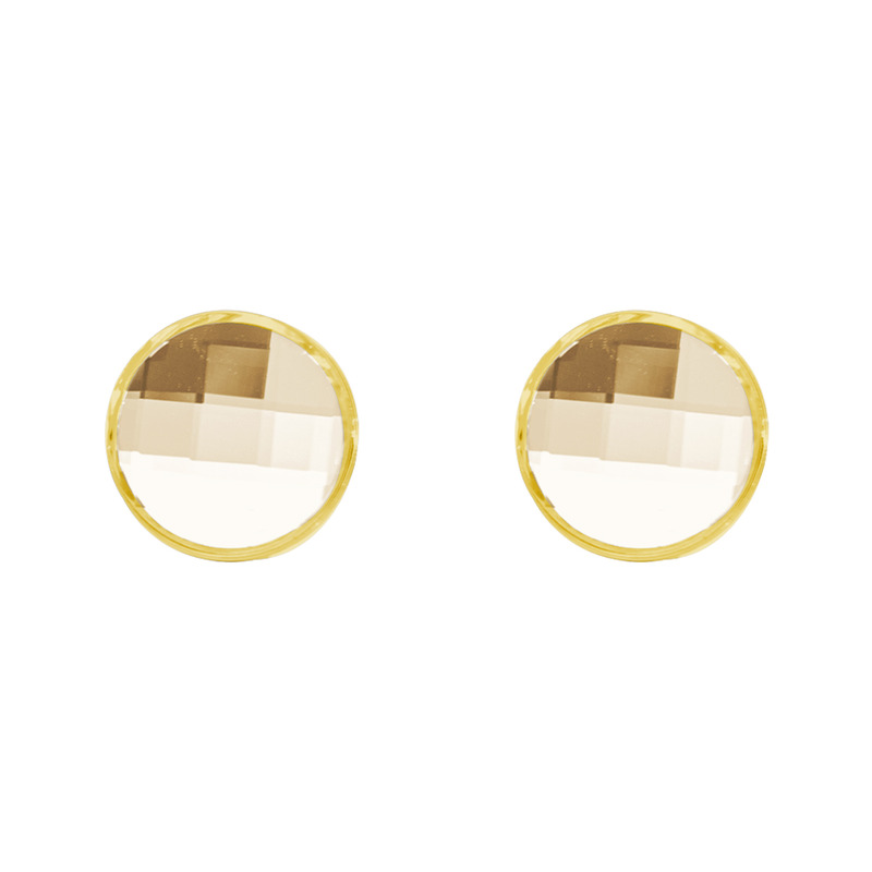 Aretes Chess con Cristal Fino Chapa-Golden Shadow