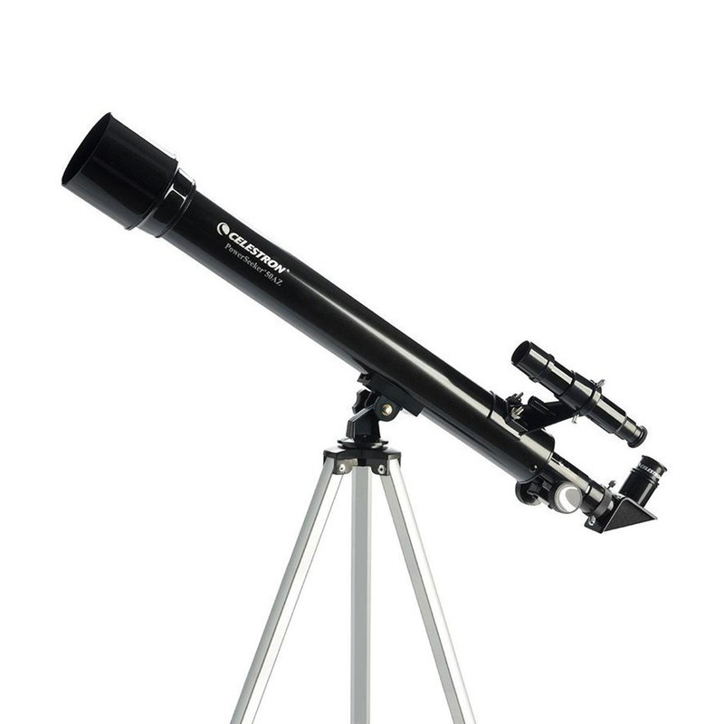 Telescopio Powerseeker, Refractor, 50mm, AZ, Negro