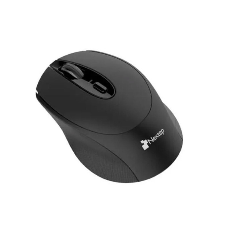 Mouse Nextep inalámbrico Ergonómico USB color negro