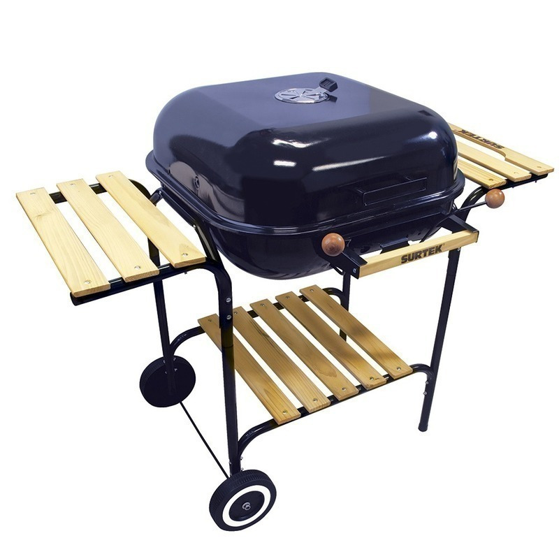 Asador cuadrado para parrillada con ruedas SURTEK®