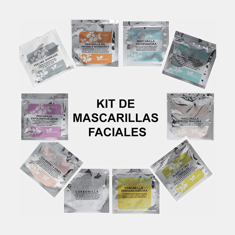 Kit de 10 mascarillas faciales de uso individual, 10 ml cu.