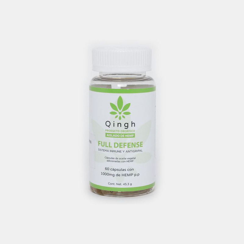 Capsulas Full Defense 1G con extracto de HEMP, frasco con 60 piezas