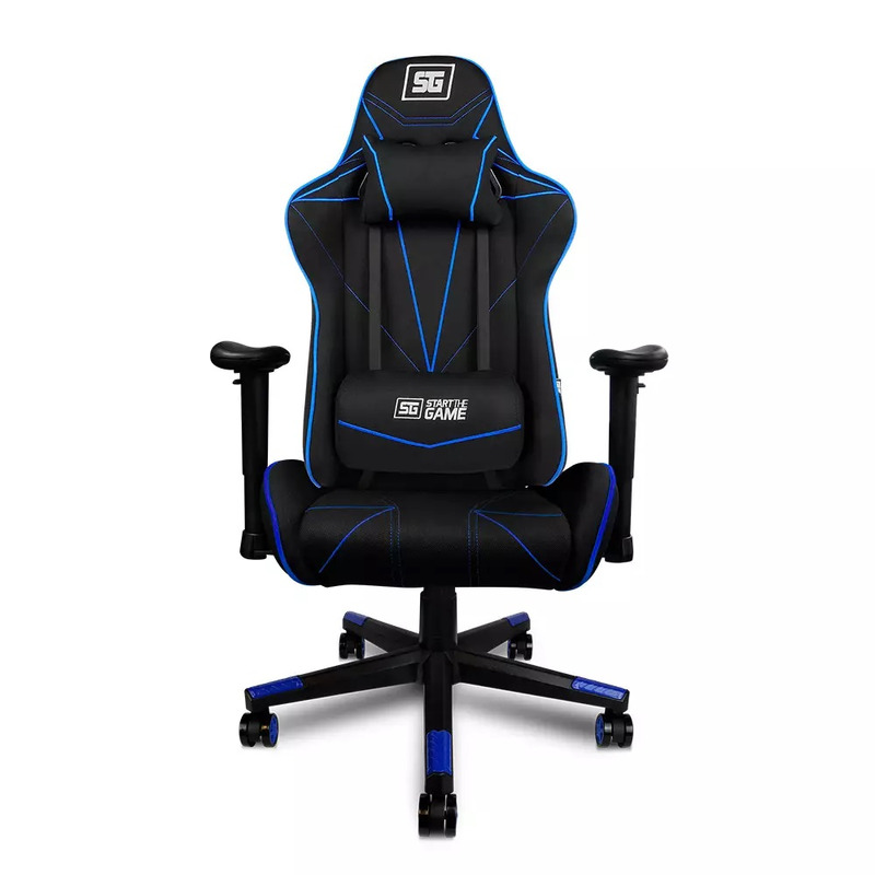 Silla Gamer Start the Game, color negro/azul