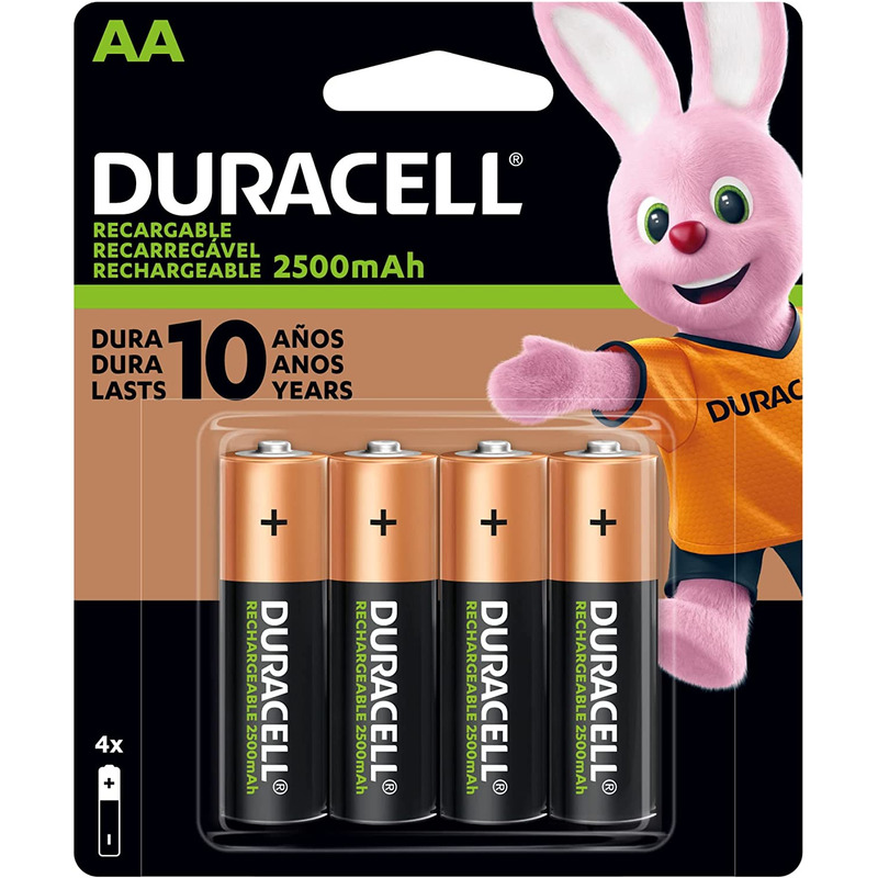 Pila Duracell recargable AA con 4 piezas