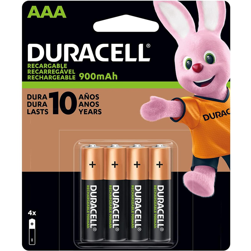 Pila Duracell recargable AAA con 4 piezas