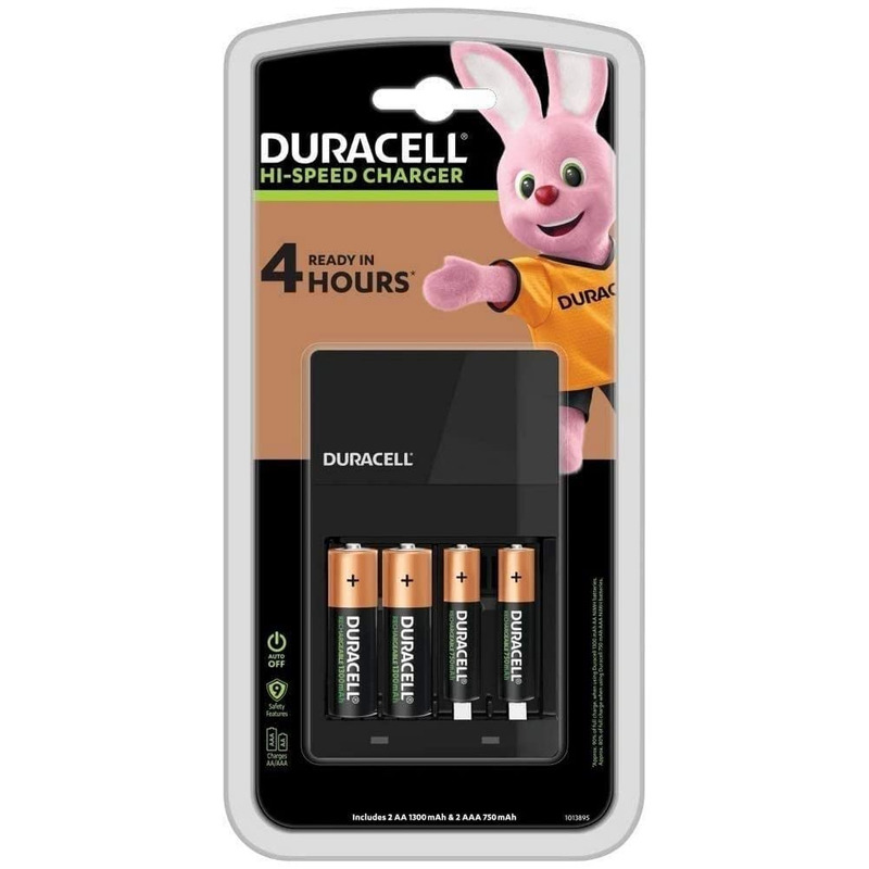 Cargador Duracell cef14 para 4 pilas AA o AAA incluye 4 pilas AA