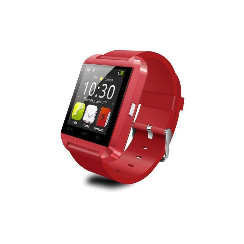 Smartwatch bluetooth modelo u8 básico, rojo