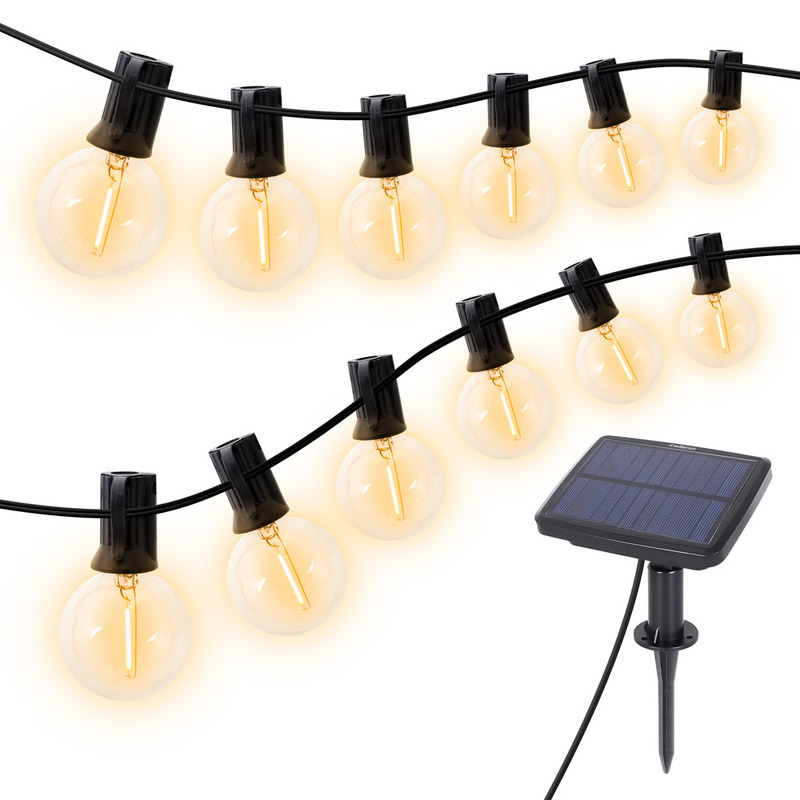 Serie de 12 luces LED carga solar 5.72m