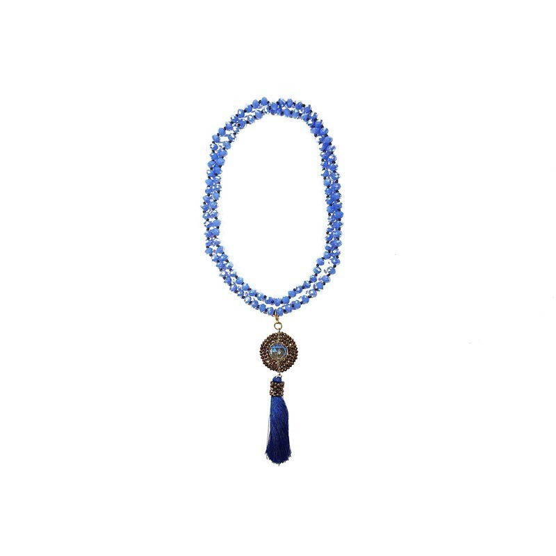 Collar cristales azul