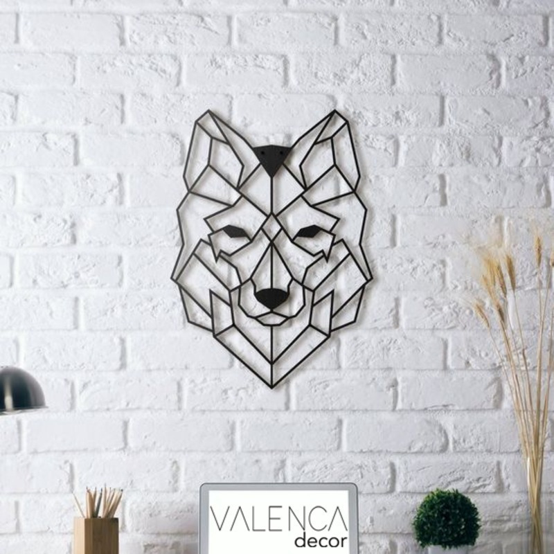 Figura decorativa Lobo Fausto de Madera.