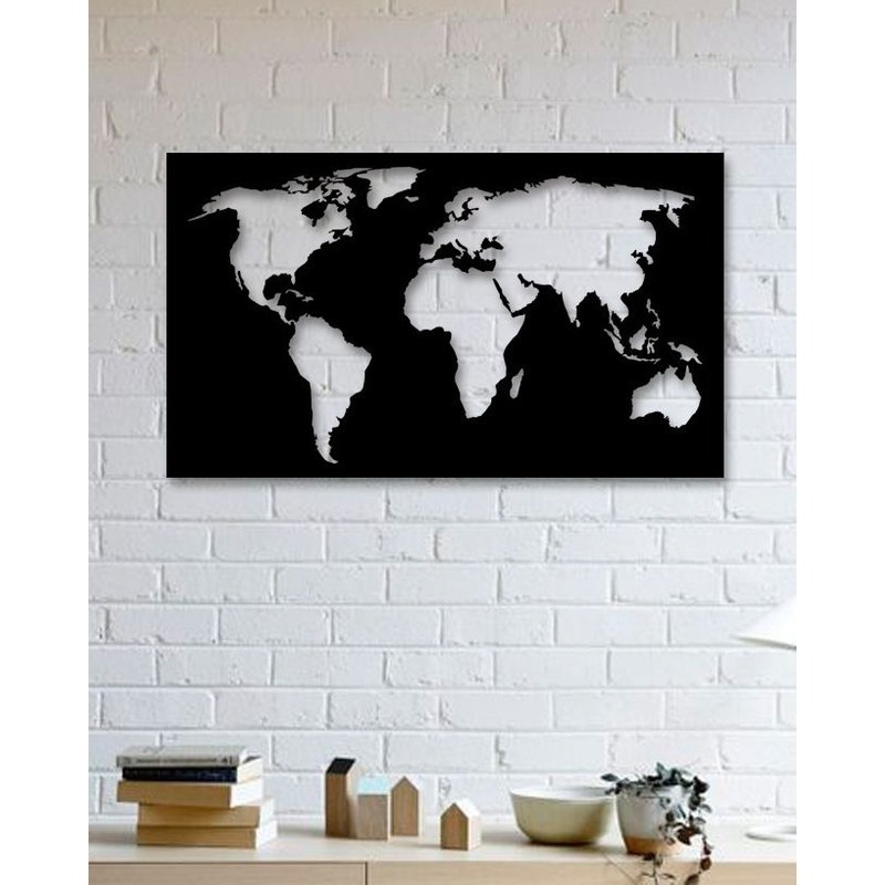 Figura decorativa Mapa Mundial de Madera.