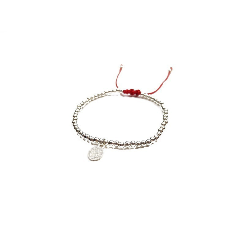 Pulsera de plata 0.925 con medalla de San Benito