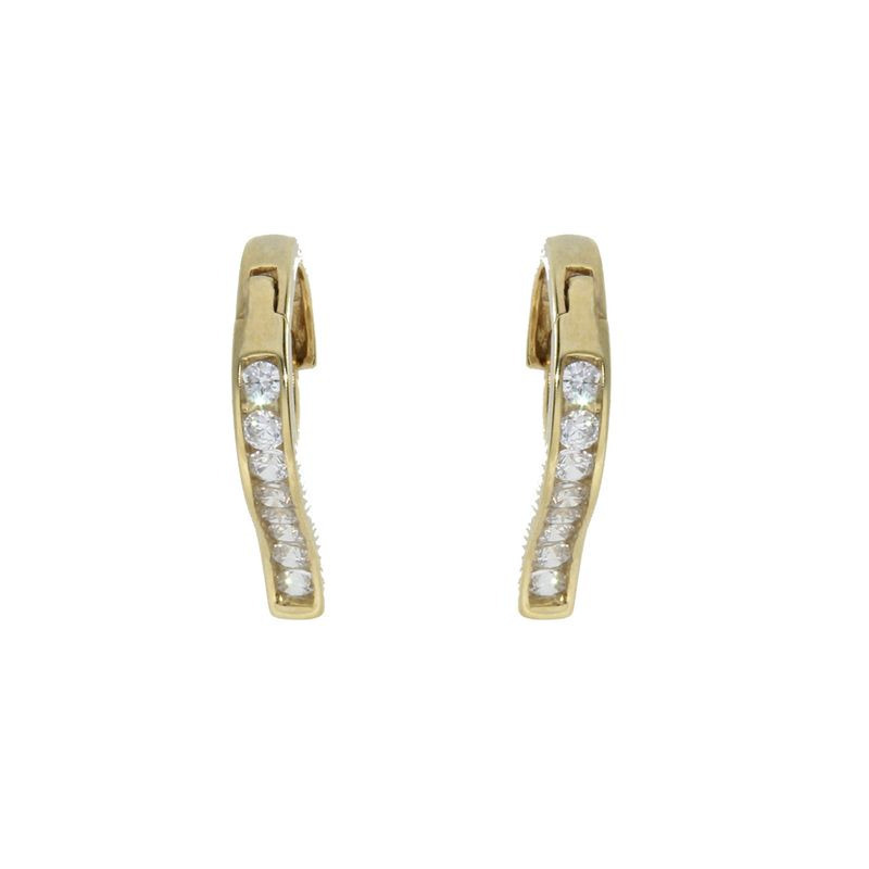 Aretes Huggies con Cristal Fino Chapa-Cristal